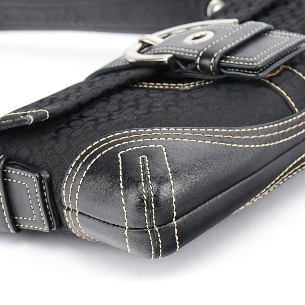 3628 Black Leather Soho Shoulder Bag