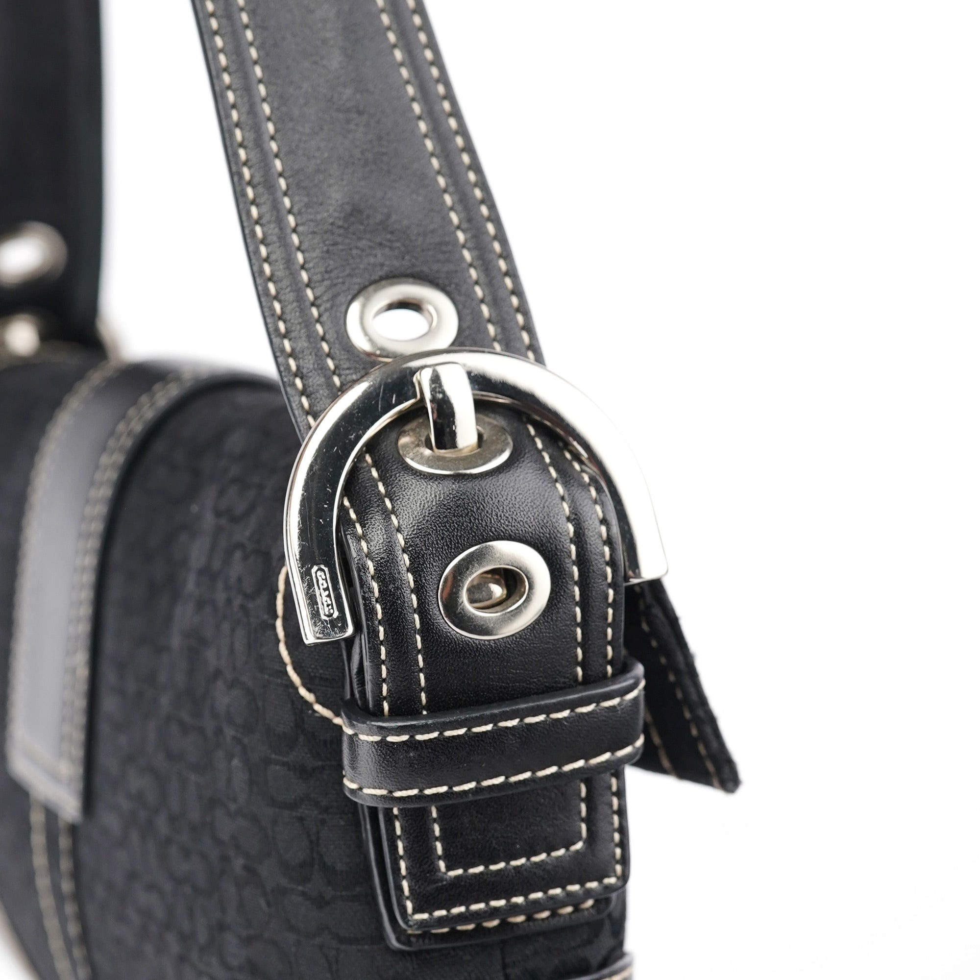 3628 Black Leather Soho Shoulder Bag