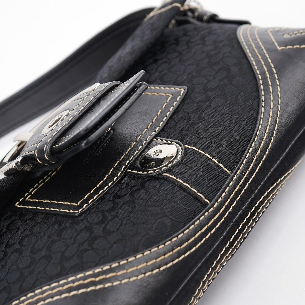 3628 Black Leather Soho Shoulder Bag