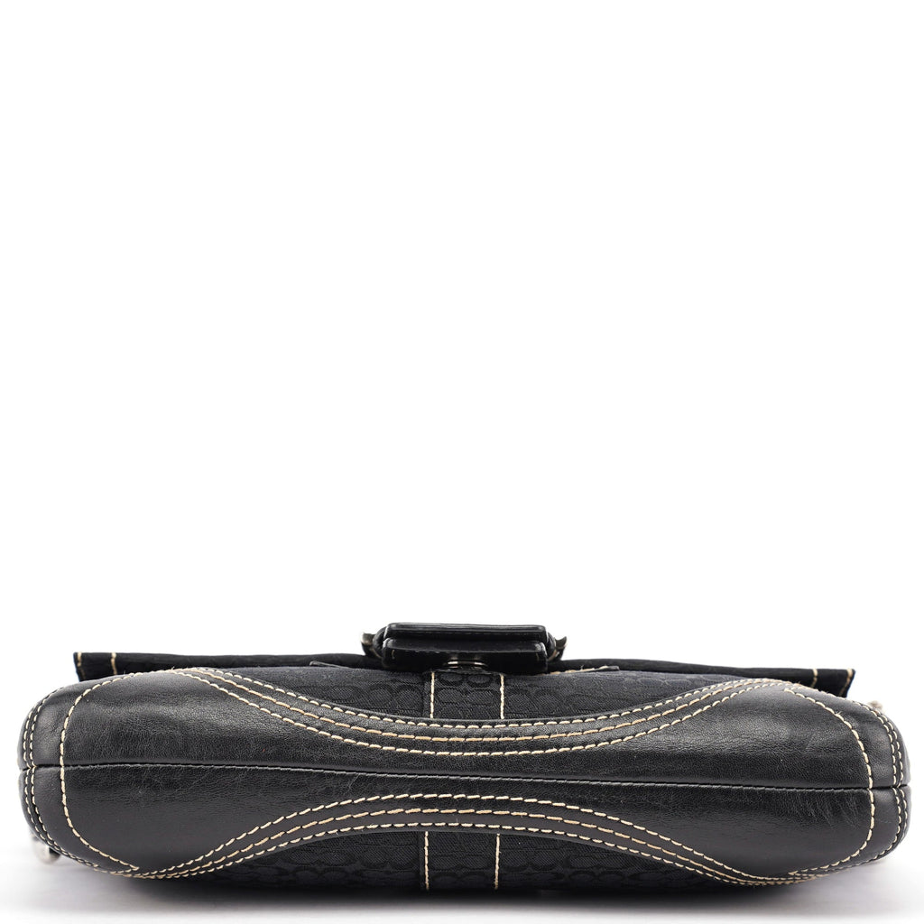 3628 Black Leather Soho Shoulder Bag