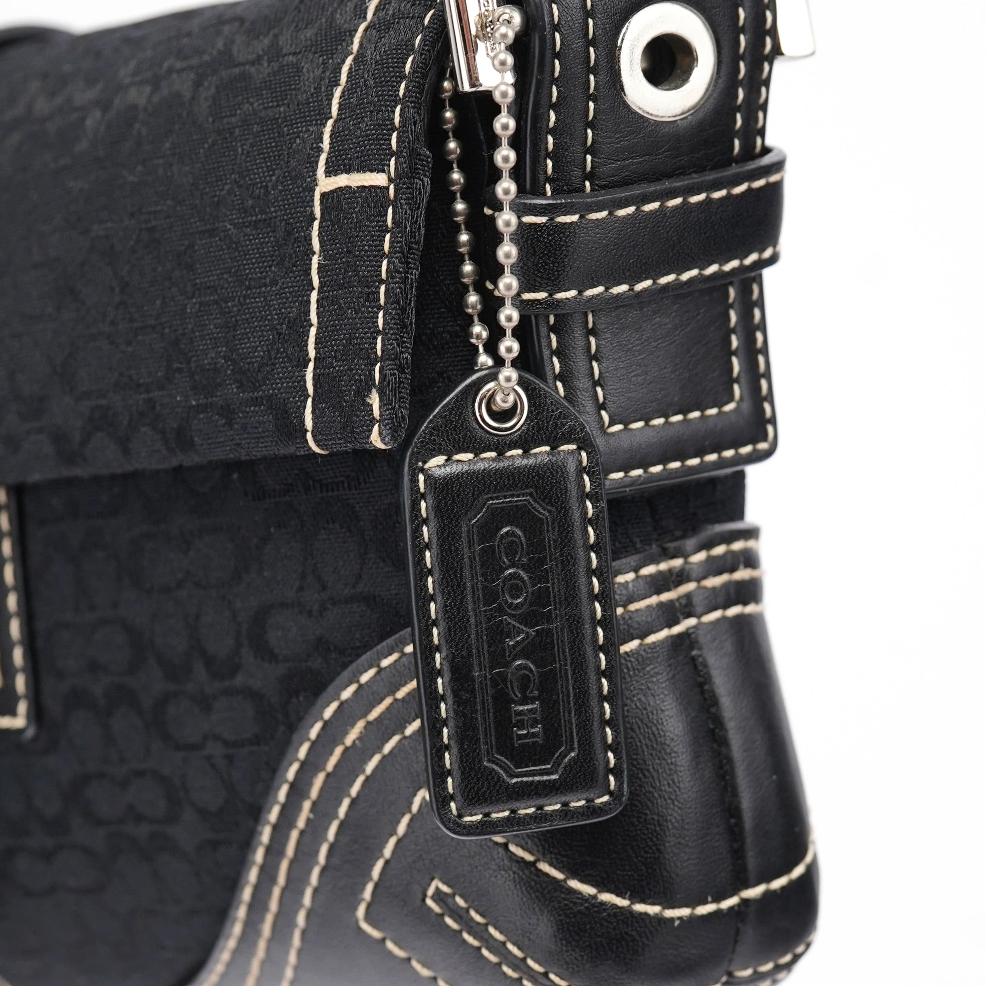 3628 Black Leather Soho Shoulder Bag