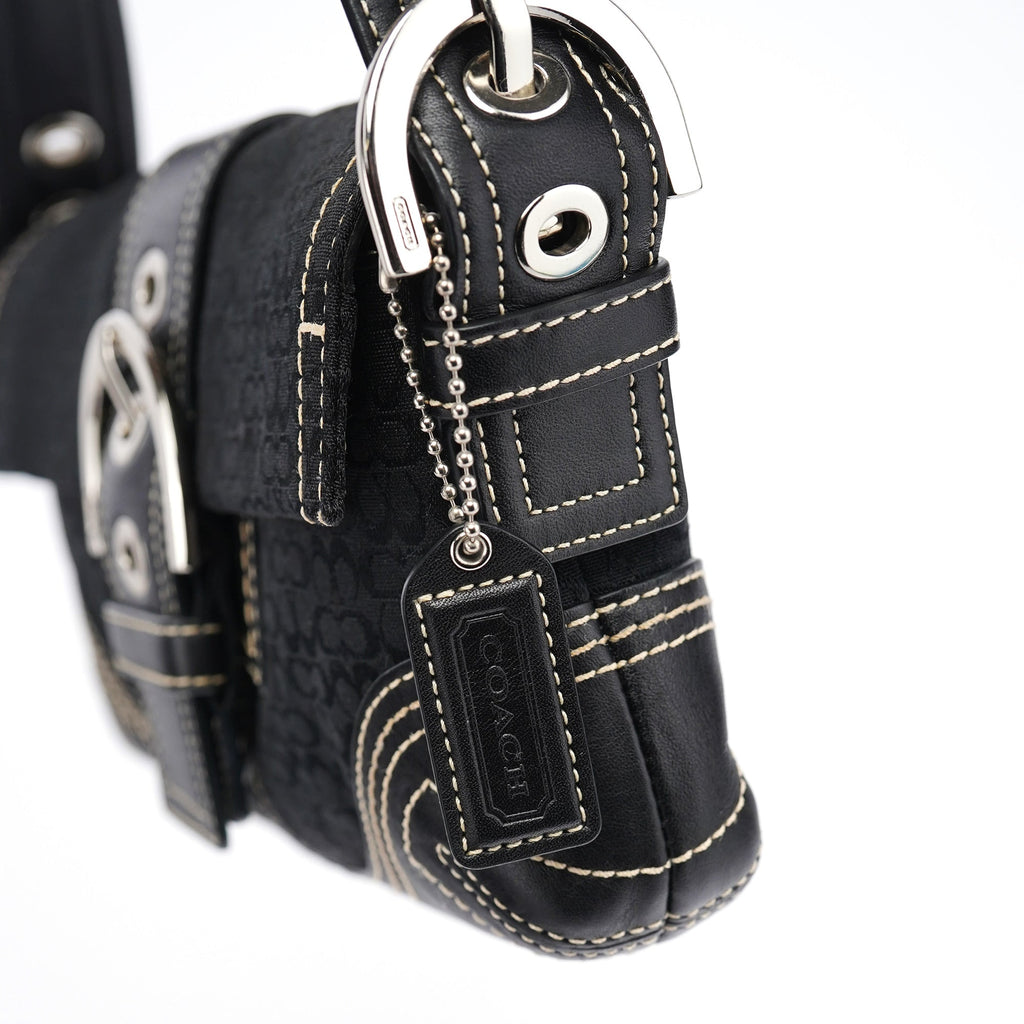 3628 Black Leather Soho Shoulder Bag