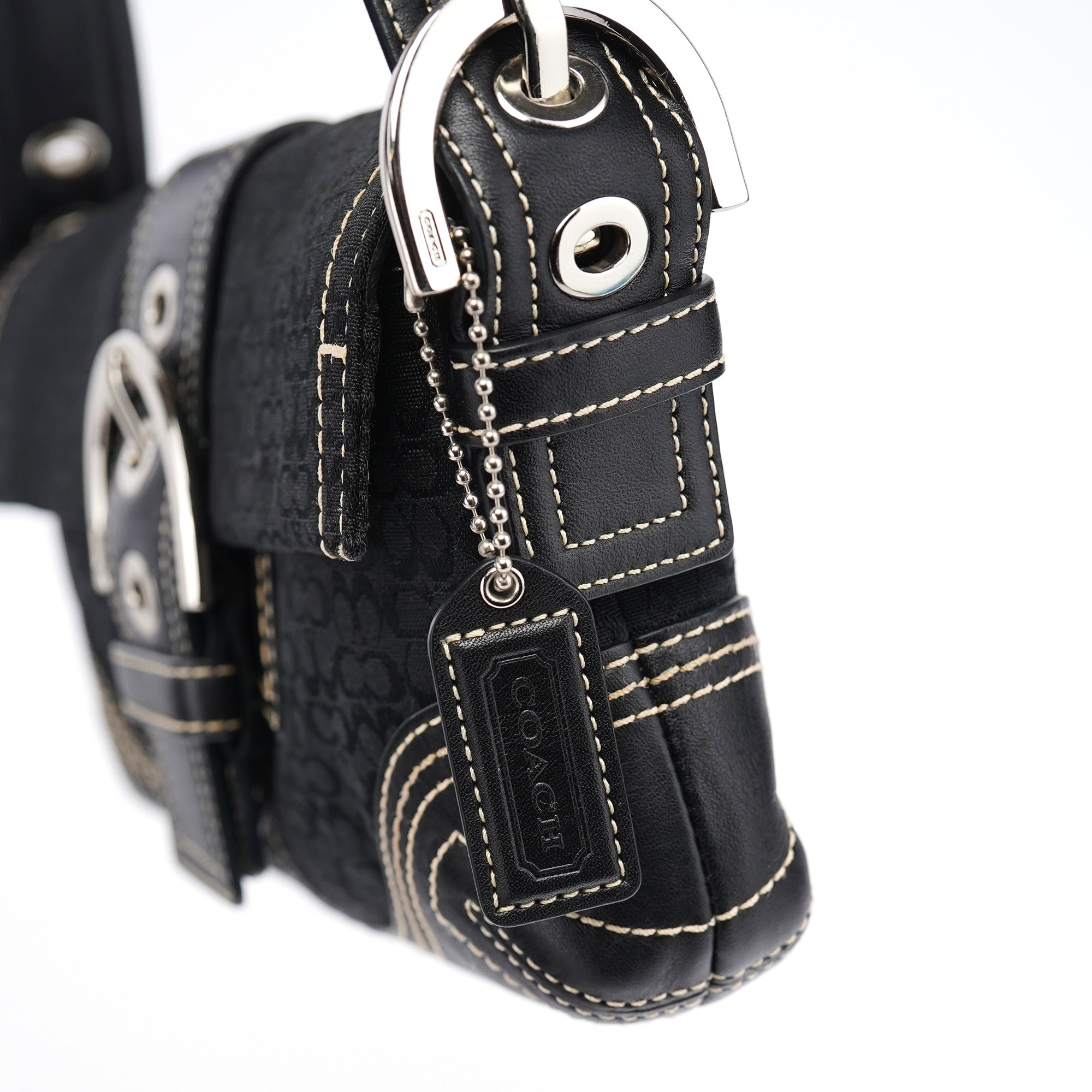 3628 Black Leather Soho Shoulder Bag