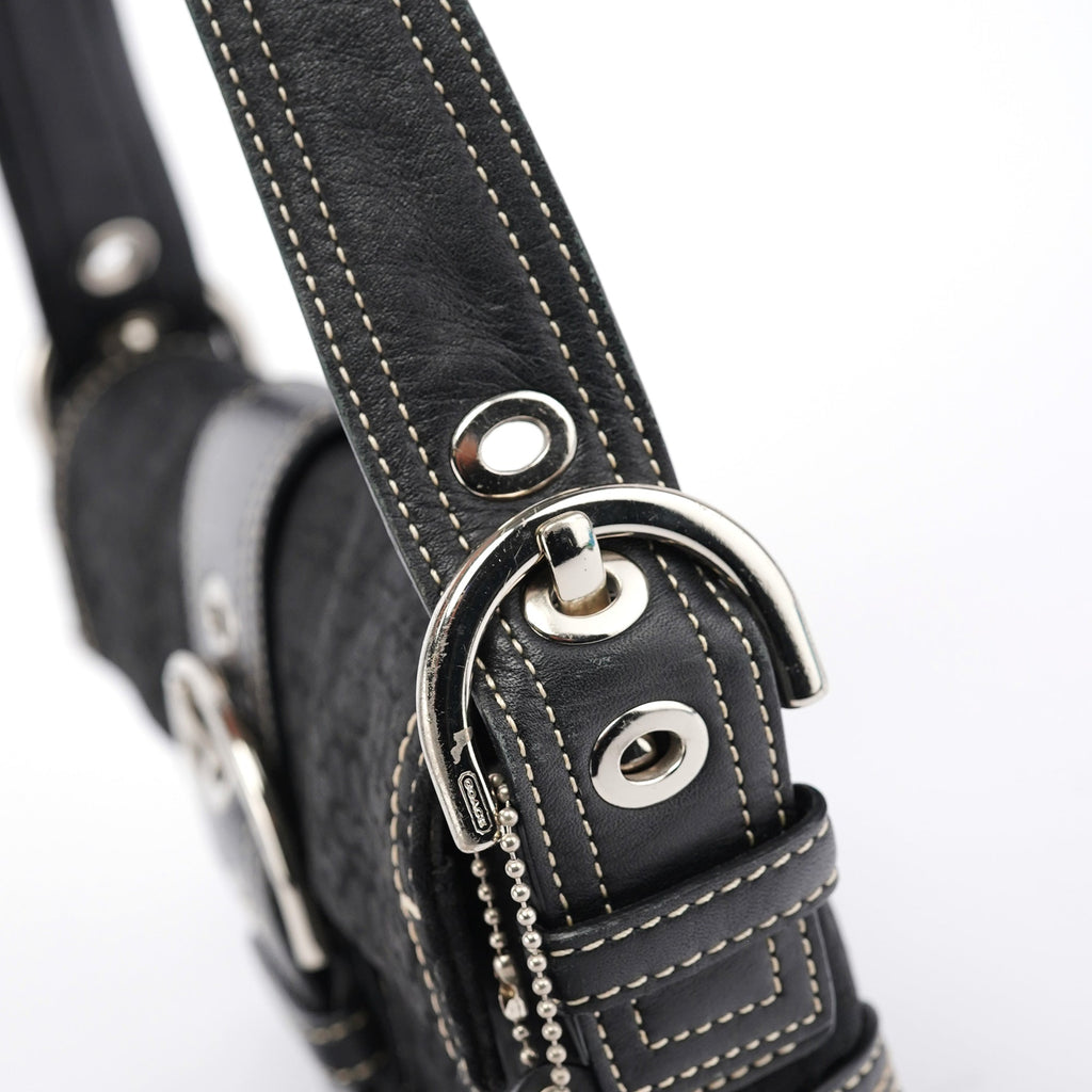 3628 Black Leather Soho Shoulder Bag