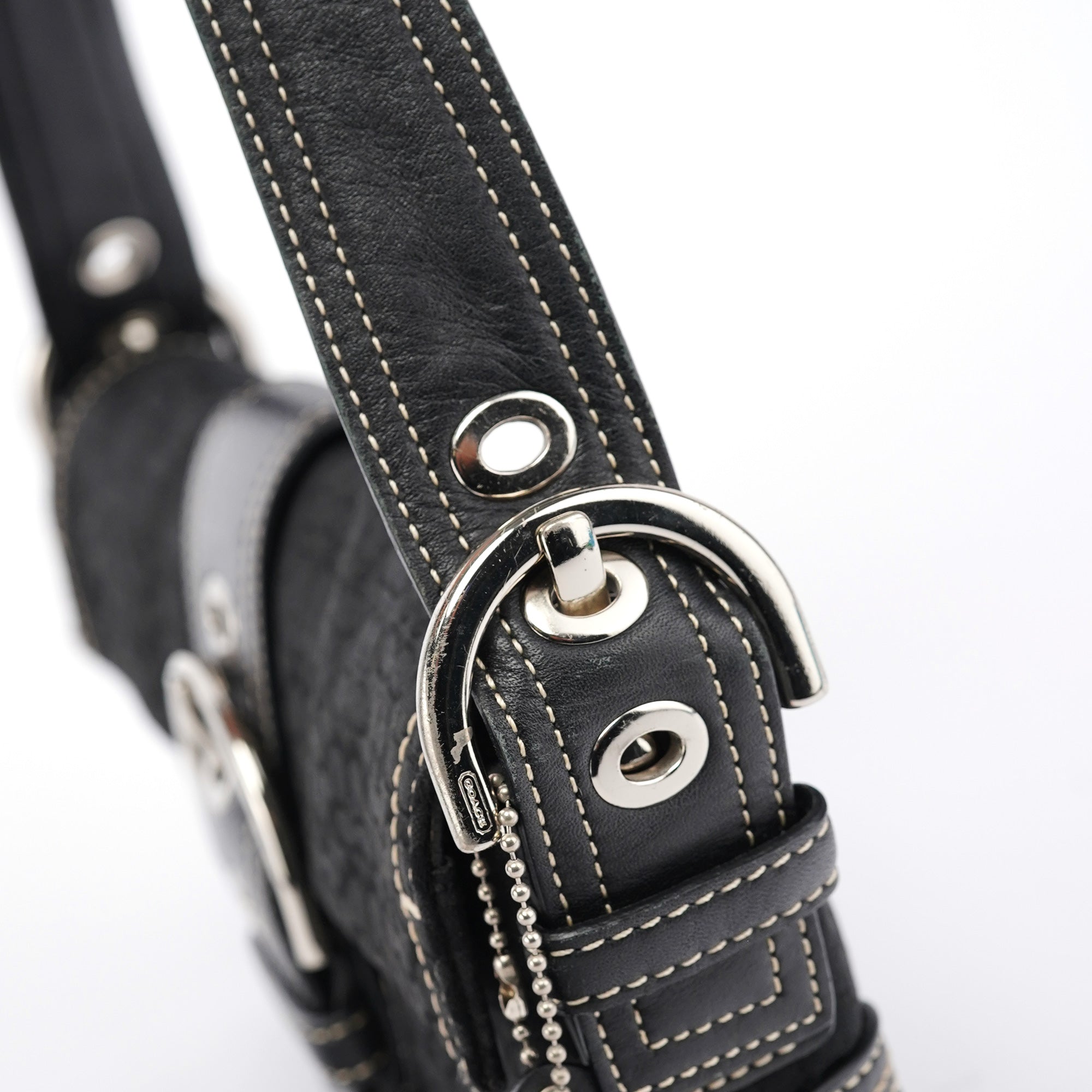 3628 Black Leather Soho Shoulder Bag