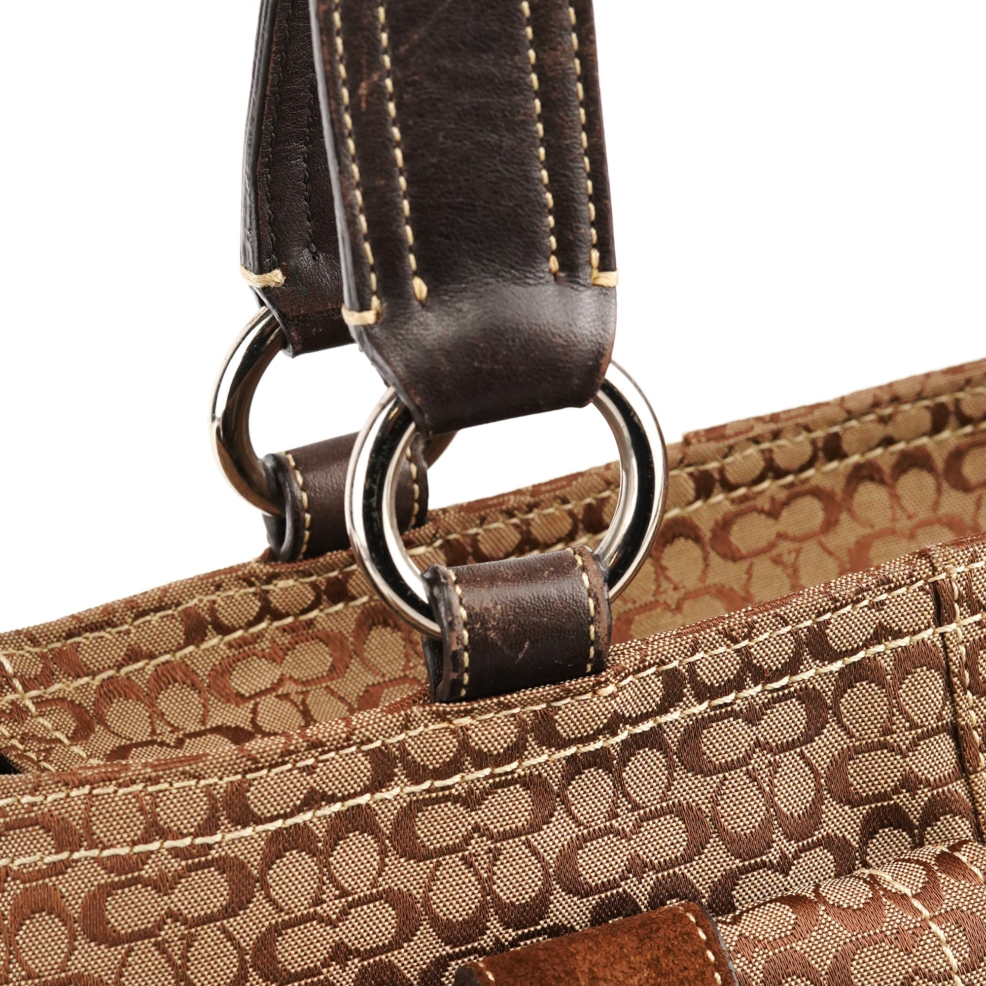3646 Beige Brown Signature Soho Tote Bag