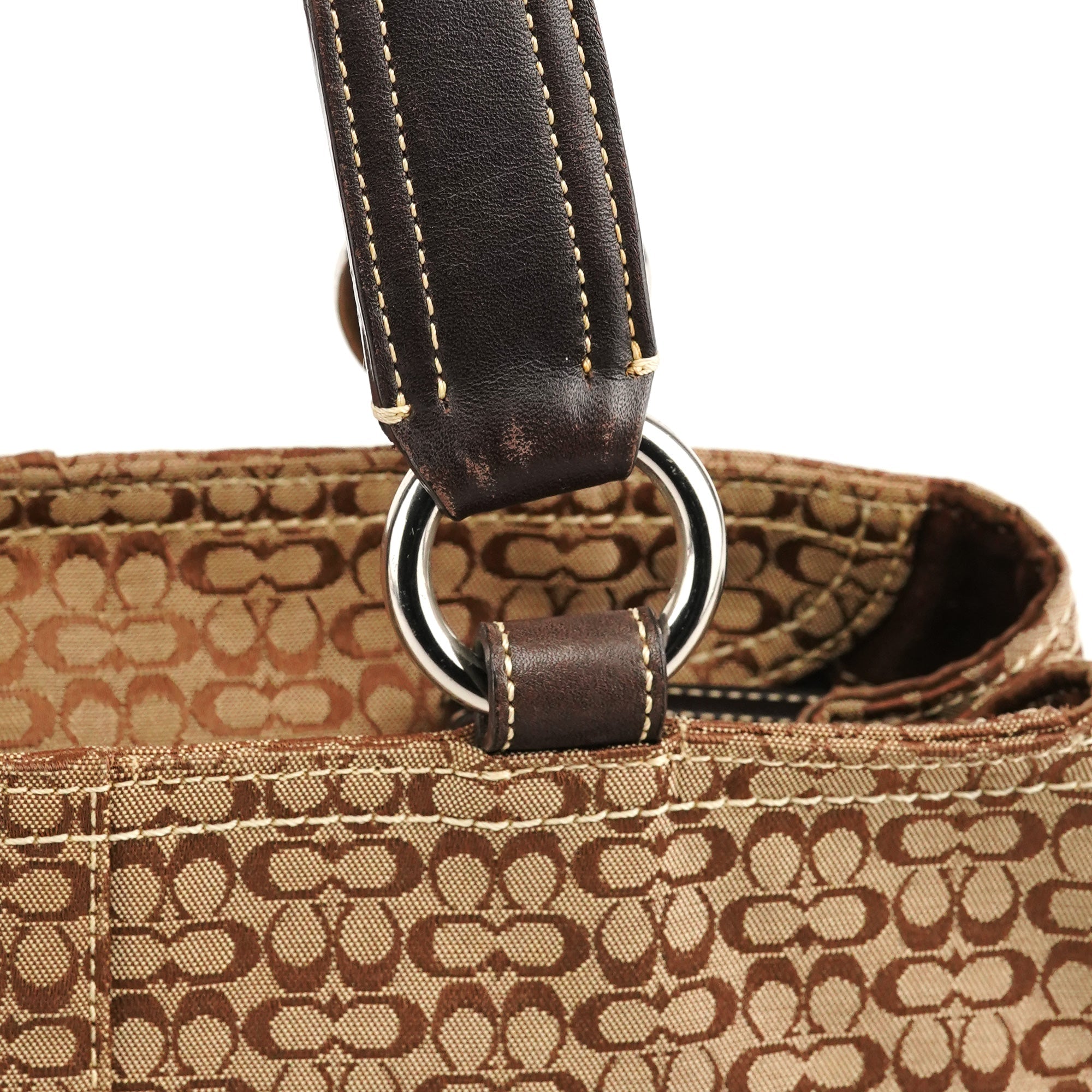 3646 Beige Brown Signature Soho Tote Bag