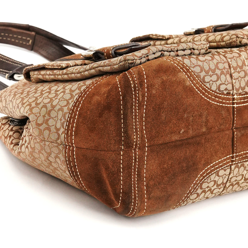 3646 Beige Brown Signature Soho Tote Bag