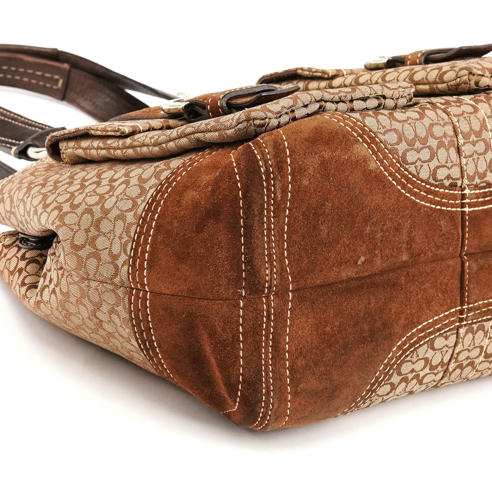 3646 Beige Brown Signature Soho Tote Bag