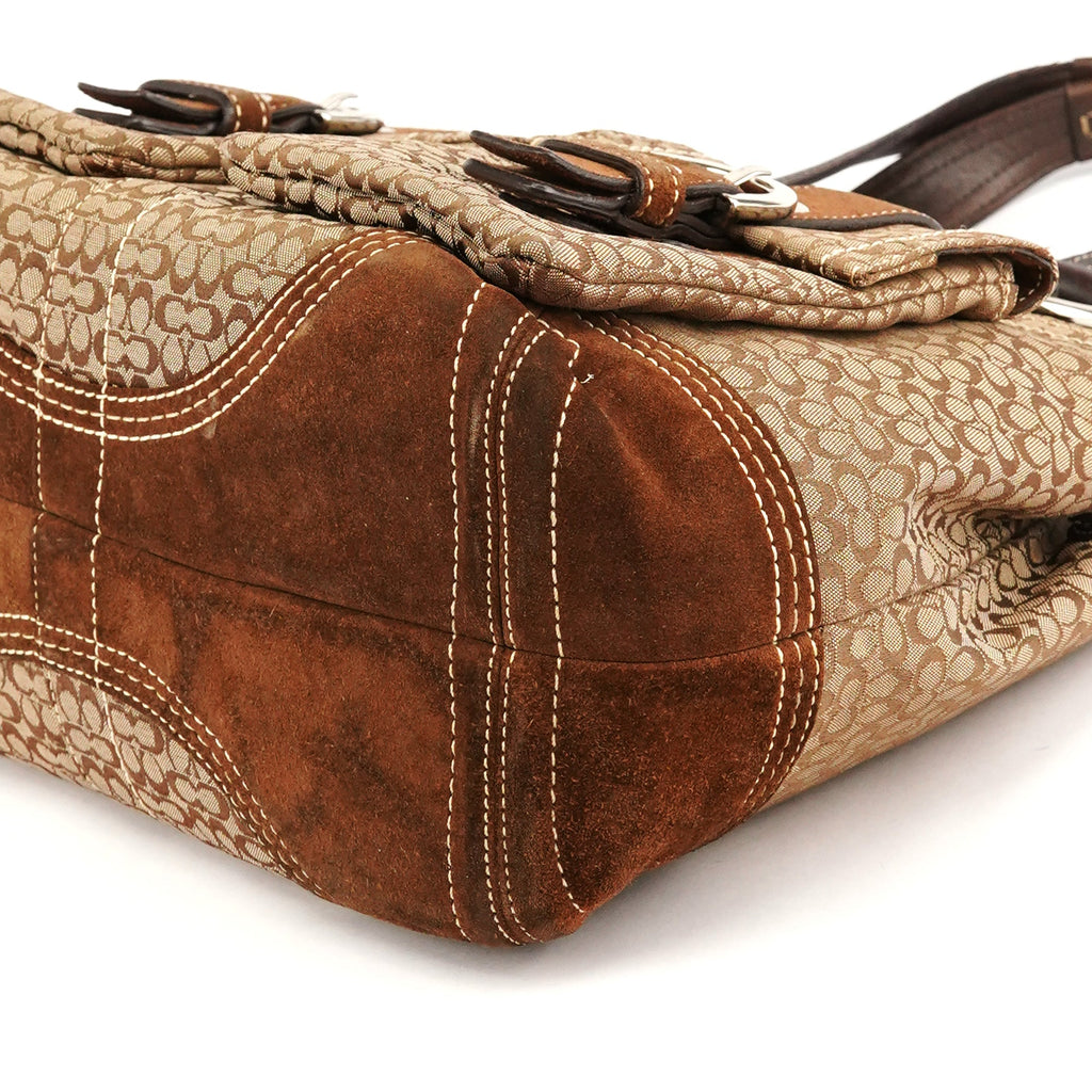 3646 Beige Brown Signature Soho Tote Bag