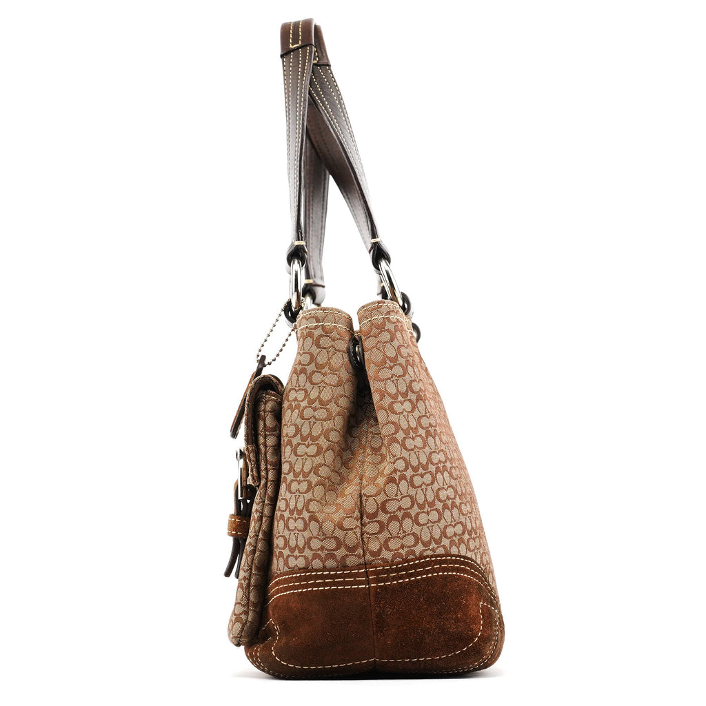 3646 Beige Brown Signature Soho Tote Bag