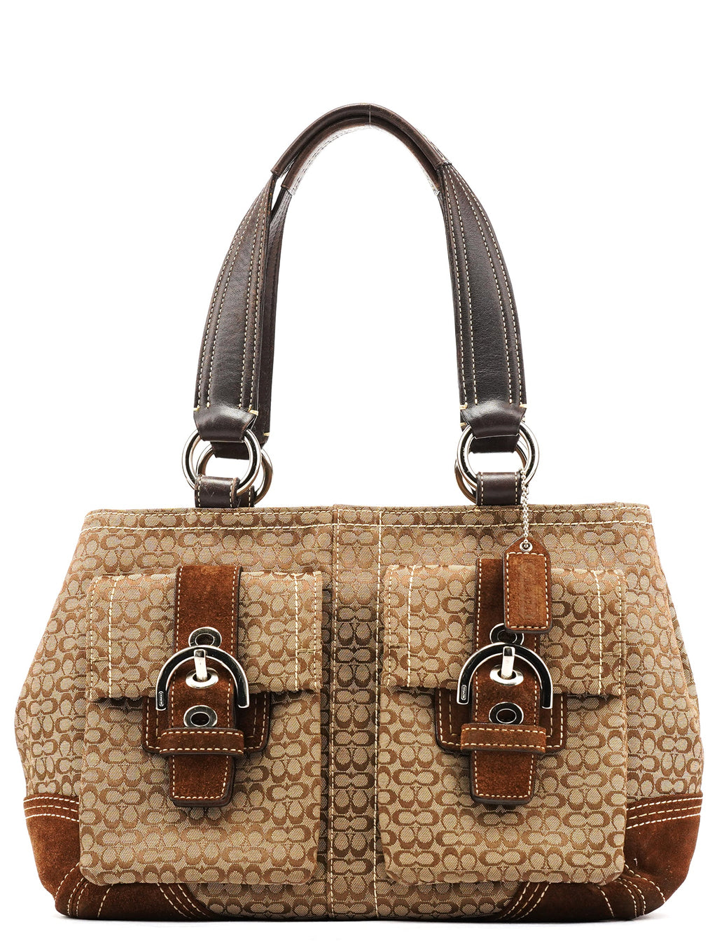 3646 Beige Brown Signature Soho Tote Bag