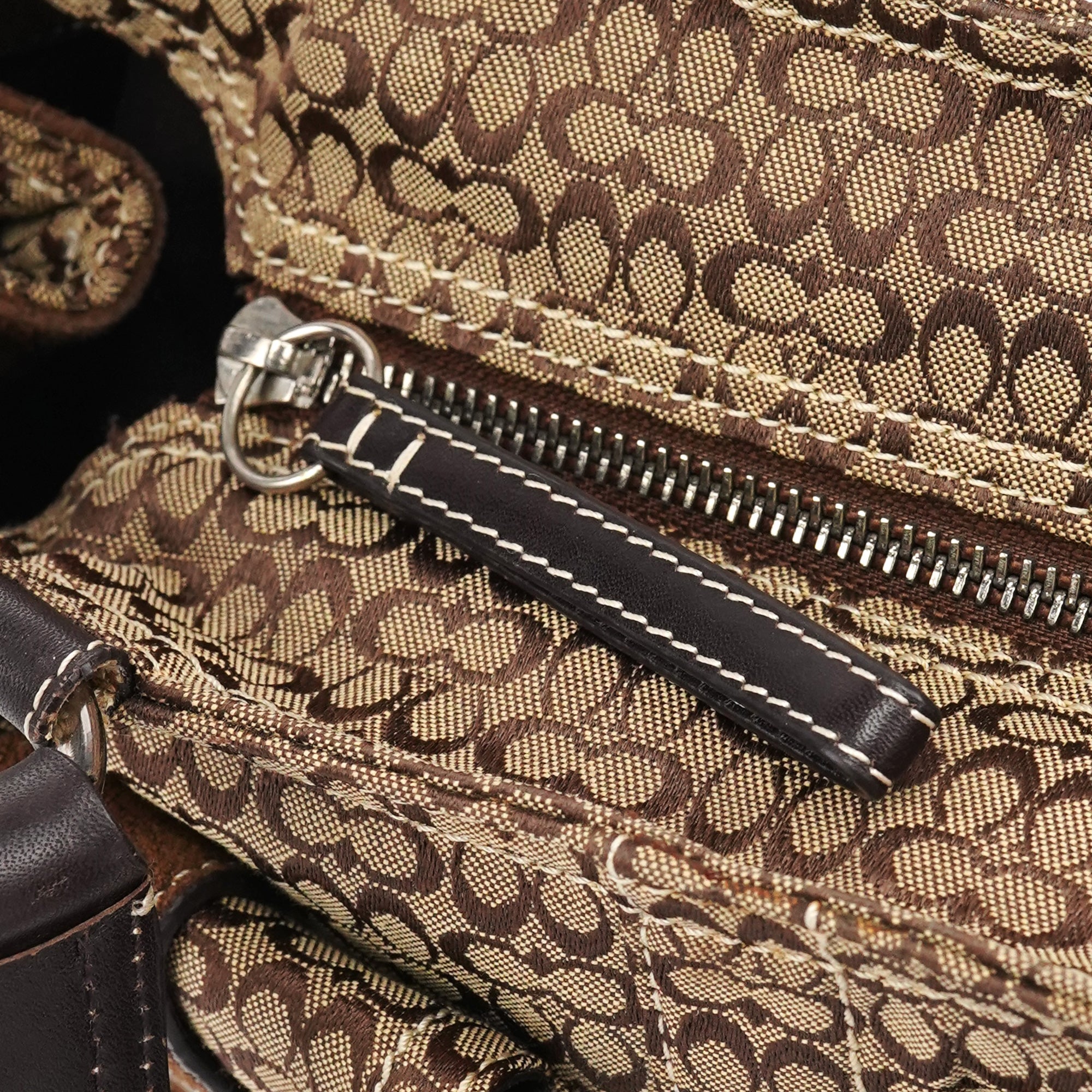 3646 Beige Brown Signature Soho Tote Bag