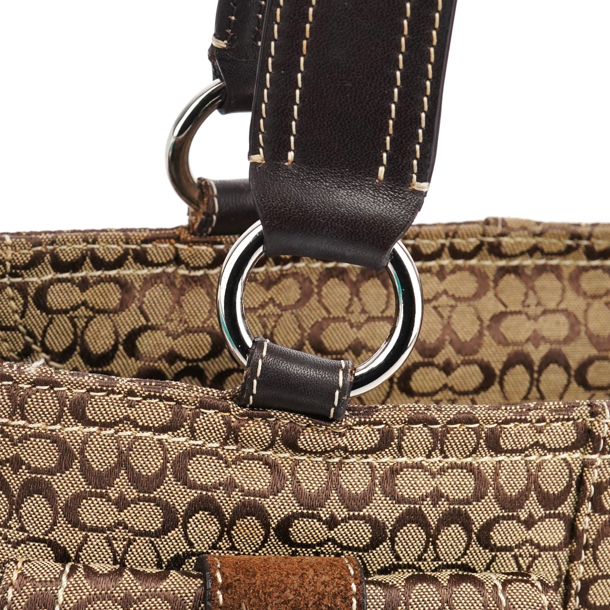 3646 Beige Brown Signature Soho Tote Bag