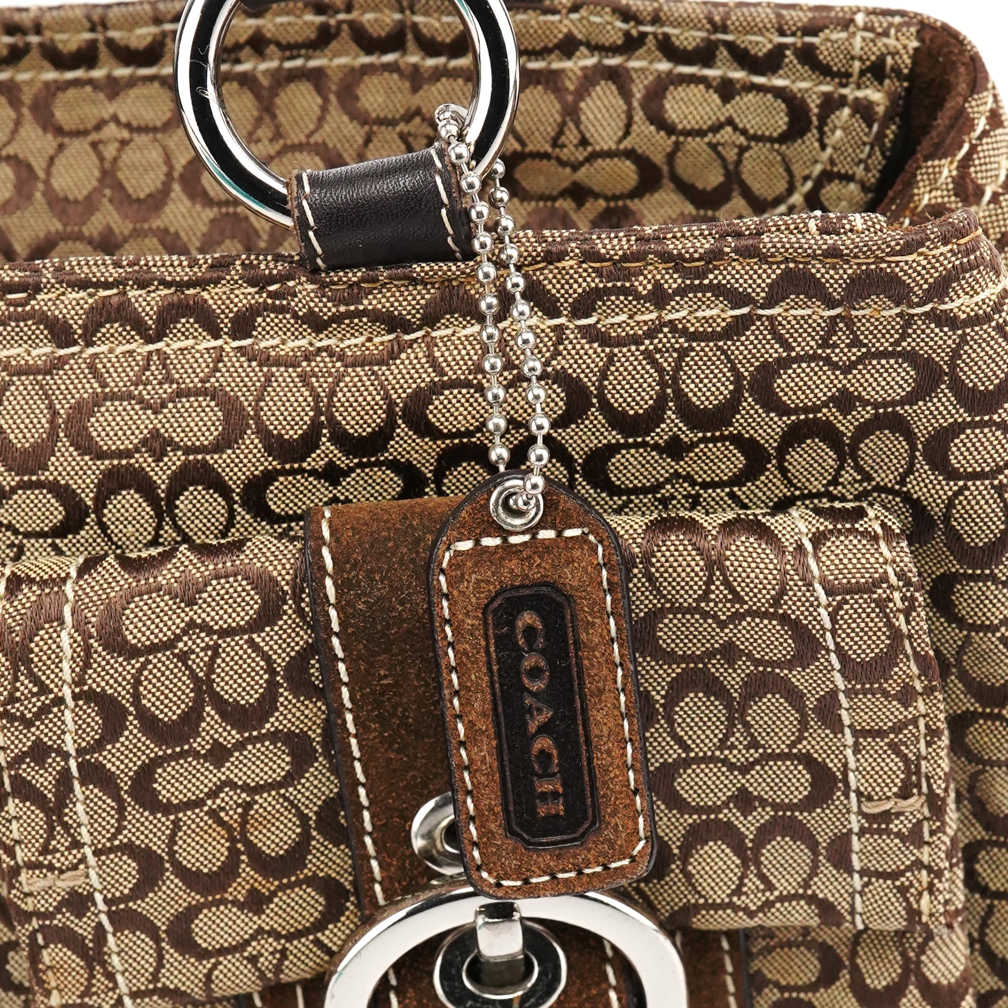 3646 Beige Brown Signature Soho Tote Bag