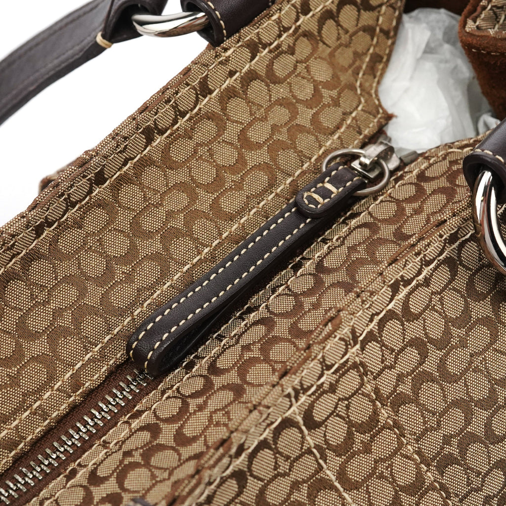 3646 Beige Brown Suede Soho Tote Bag