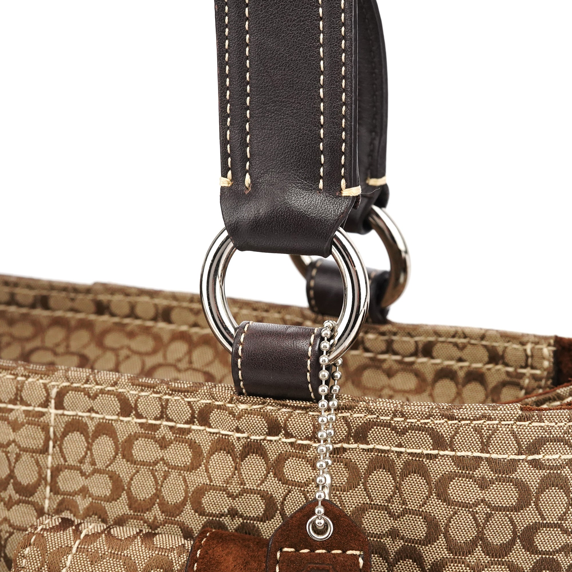 3646 Beige Brown Suede Soho Tote Bag