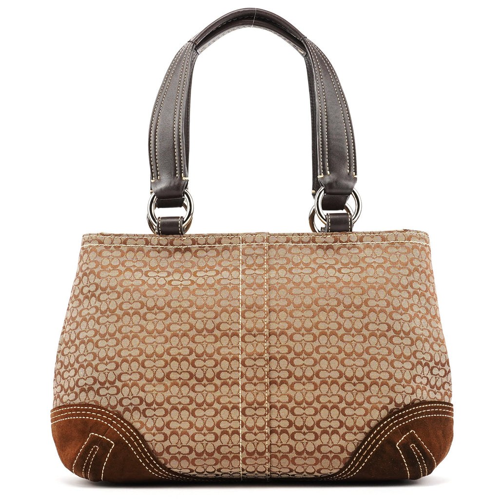 3646 Beige Brown Suede Soho Tote Bag