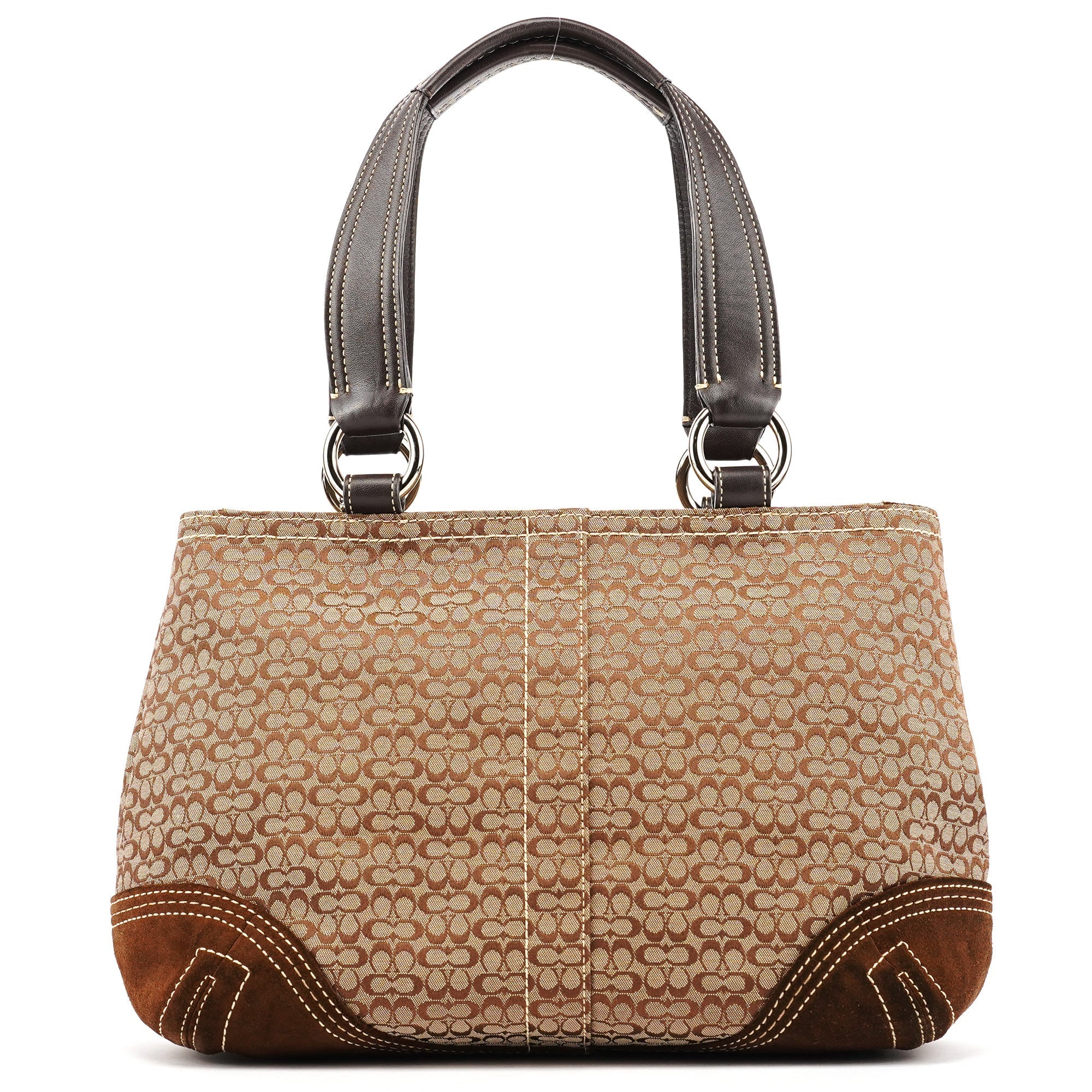 3646 Beige Brown Suede Soho Tote Bag