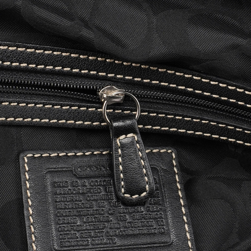 3651 Black Leather Hobo Shoulder Bag