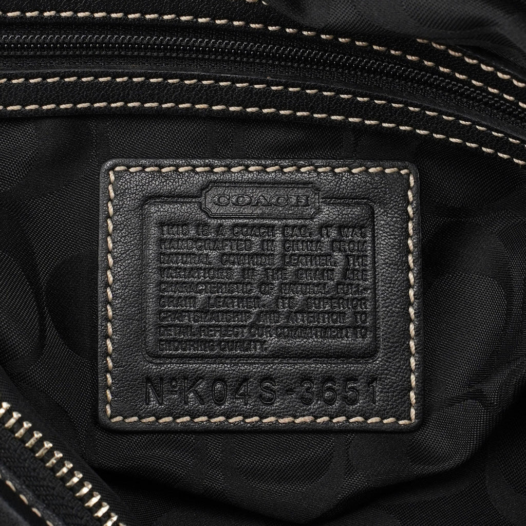 3651 Black Leather Hobo Shoulder Bag