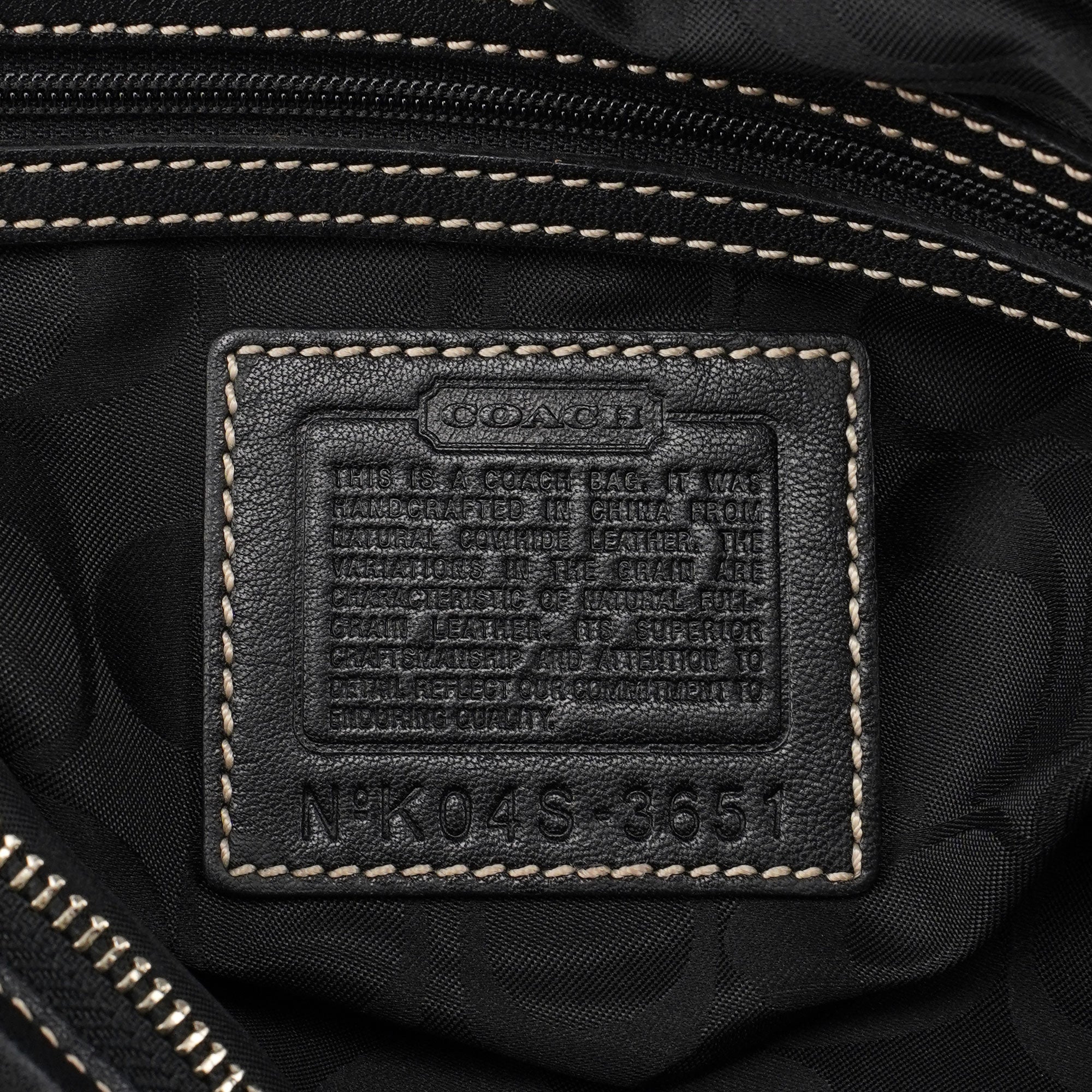 3651 Black Leather Hobo Shoulder Bag