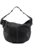 3651 Black Leather Hobo Shoulder Bag