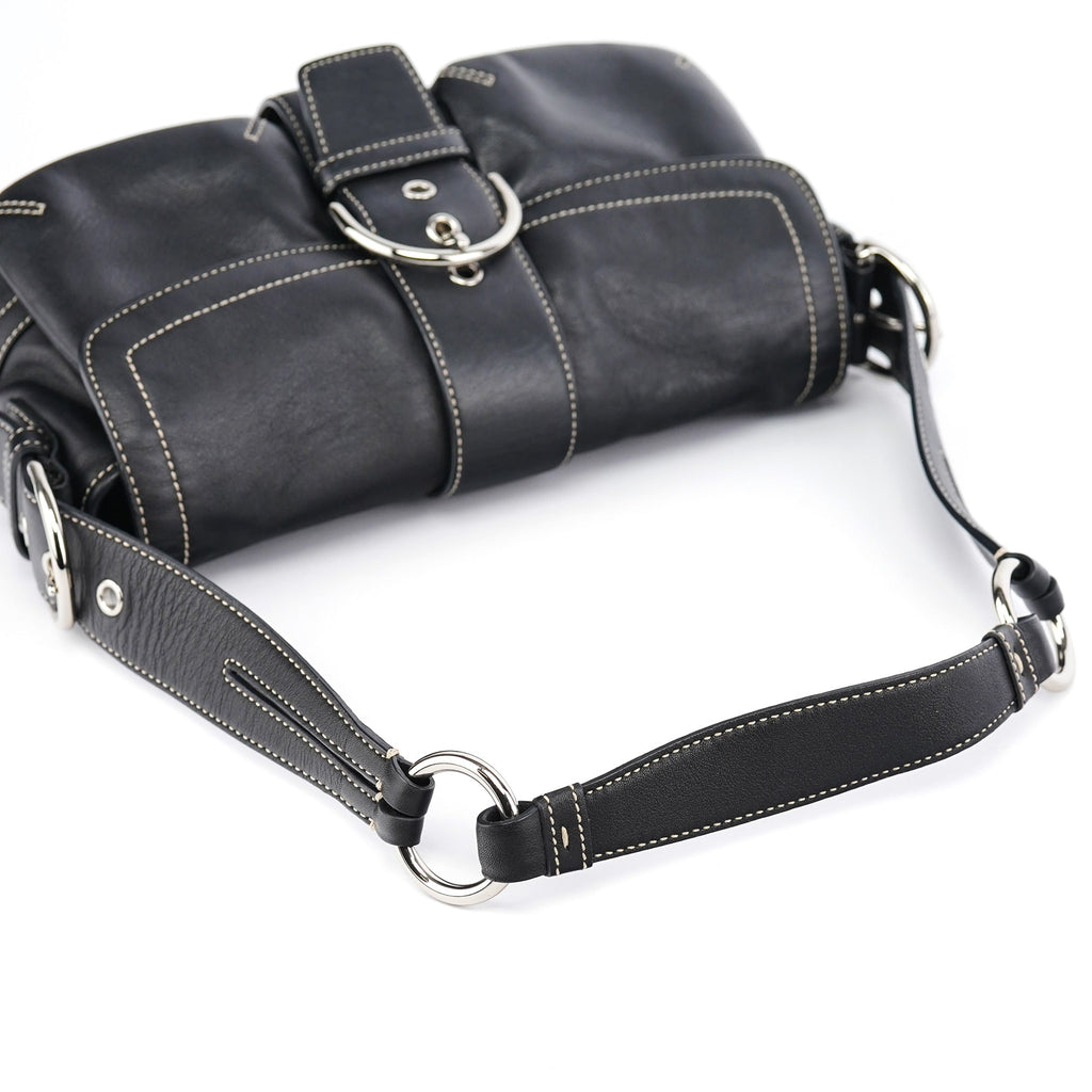 3653 Black Leather Soho Shoulder Bag