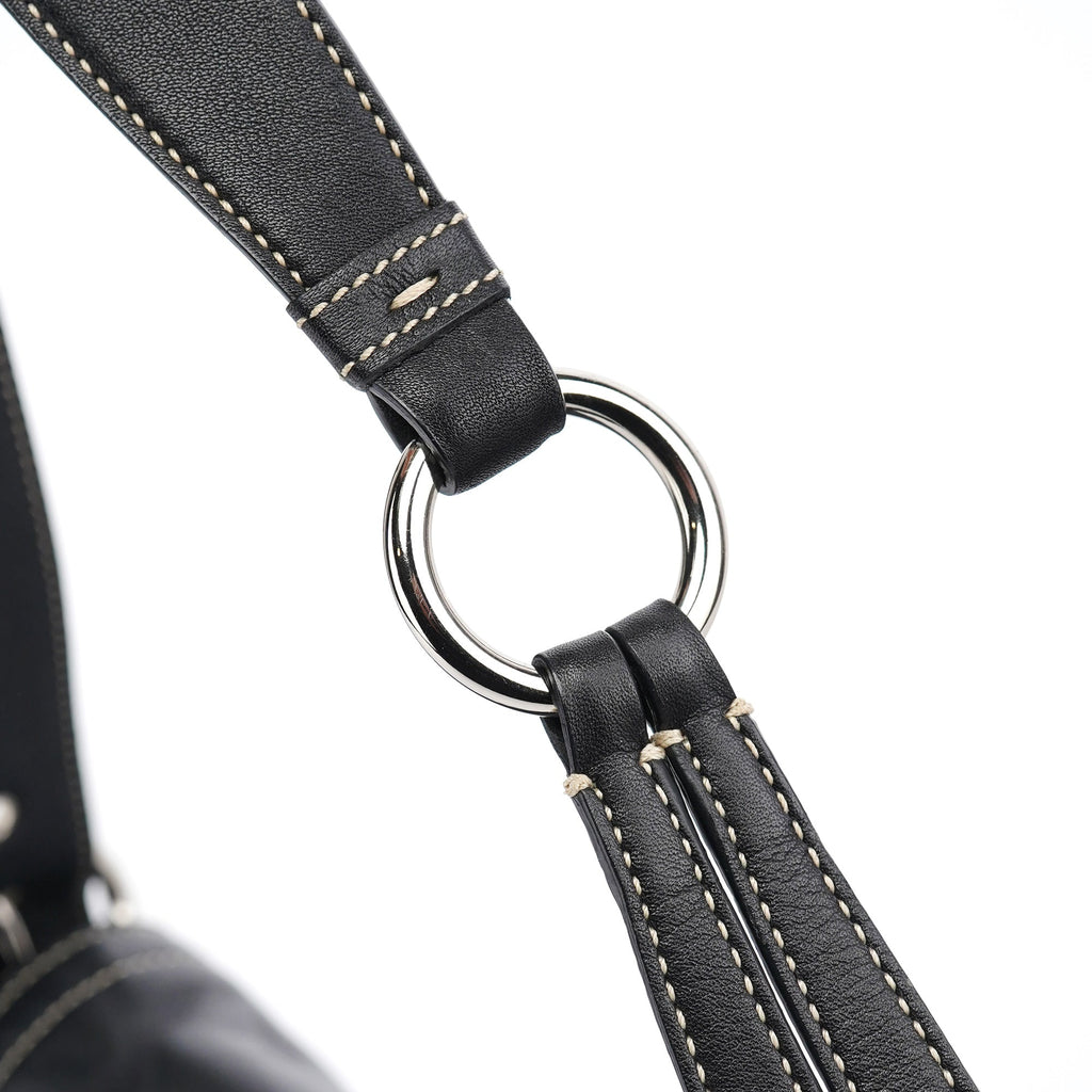 3653 Black Leather Soho Shoulder Bag