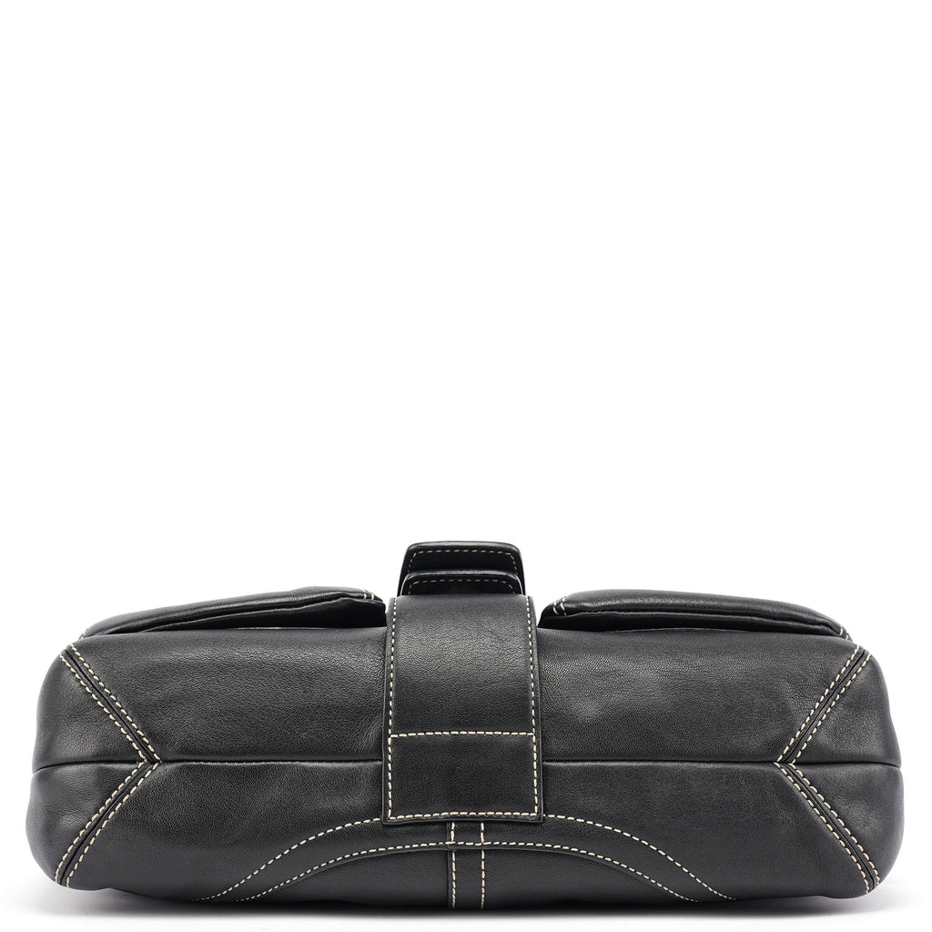 3653 Black Leather Soho Shoulder Bag