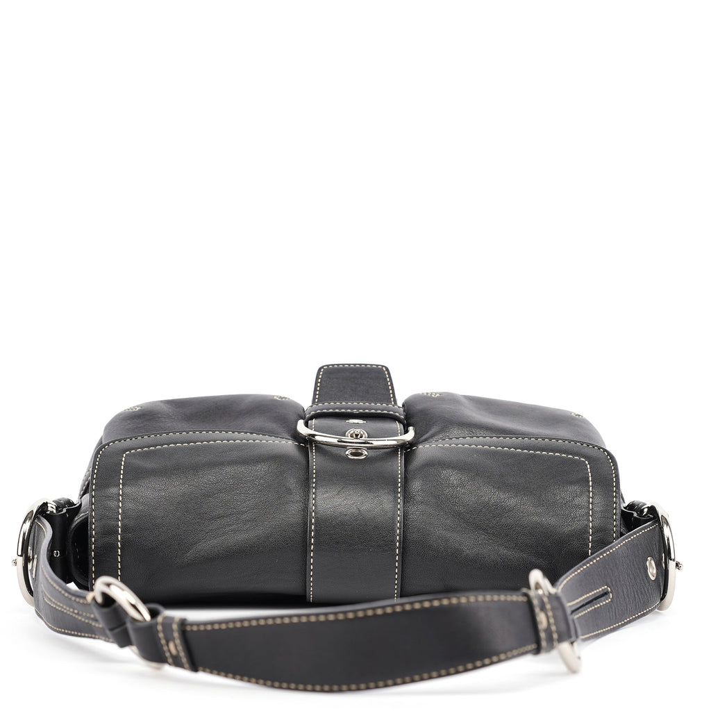 3653 Black Leather Soho Shoulder Bag