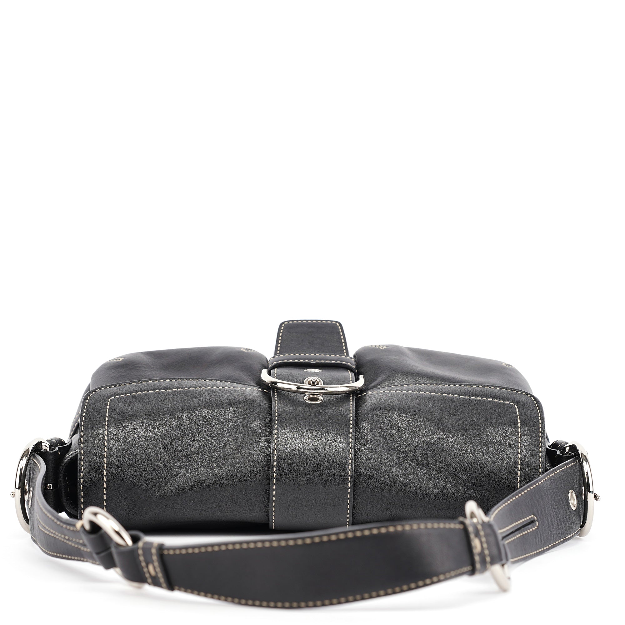 3653 Black Leather Soho Shoulder Bag