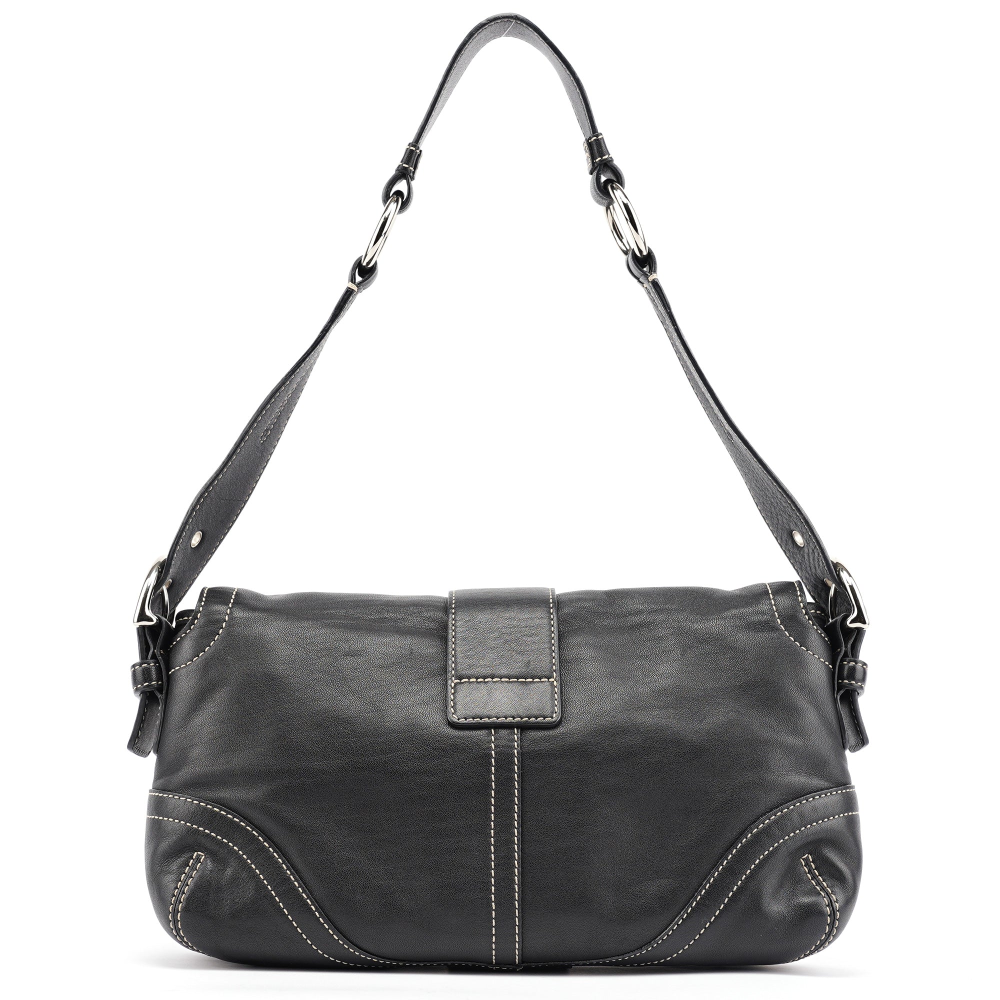 3653 Black Leather Soho Shoulder Bag