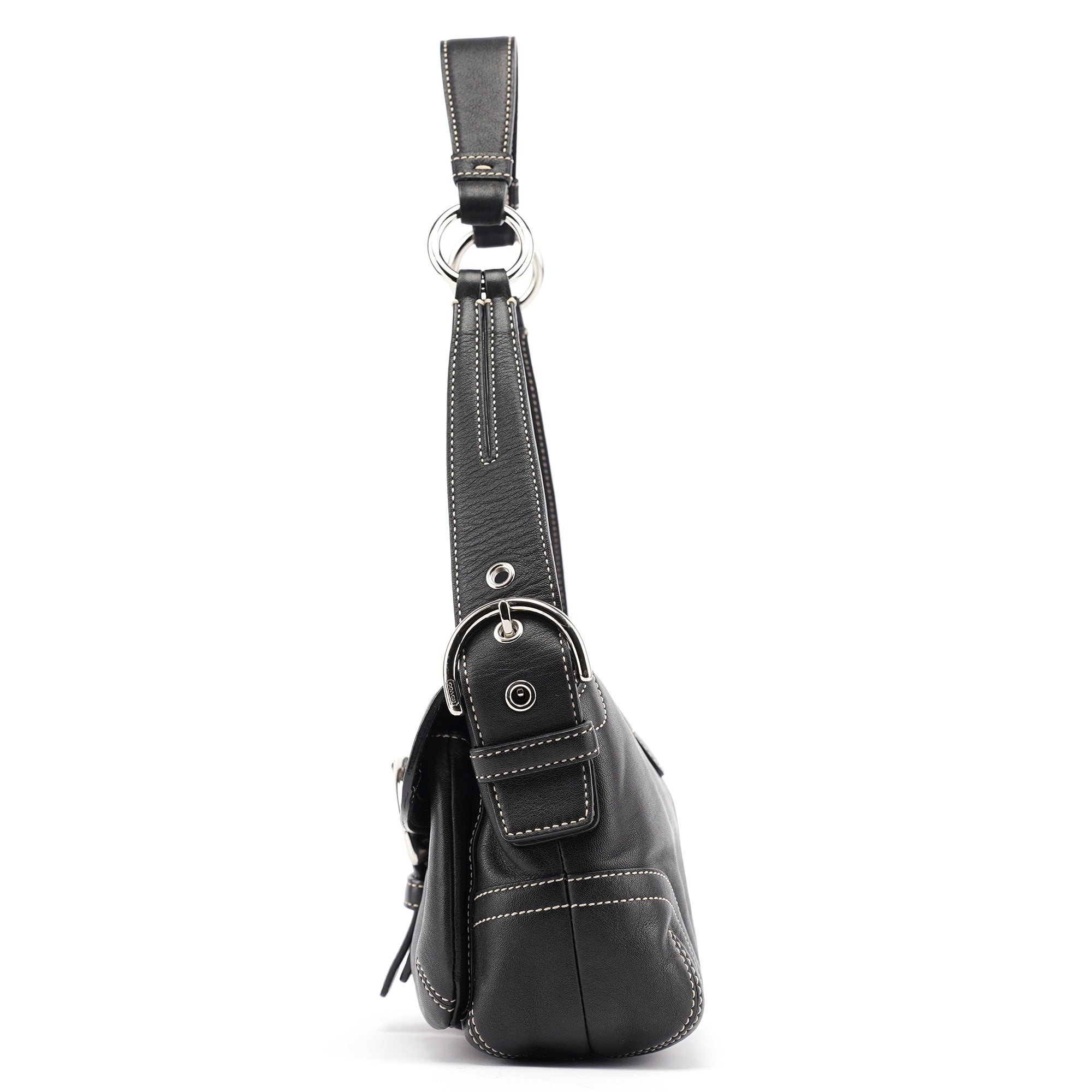 3653 Black Leather Soho Shoulder Bag