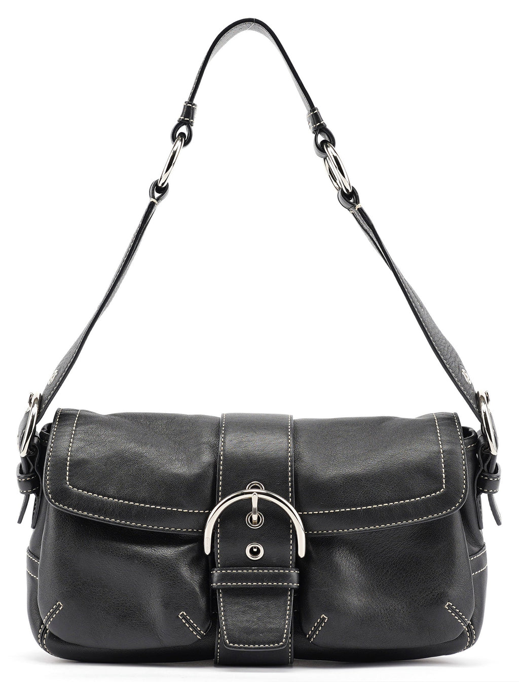3653 Black Leather Soho Shoulder Bag