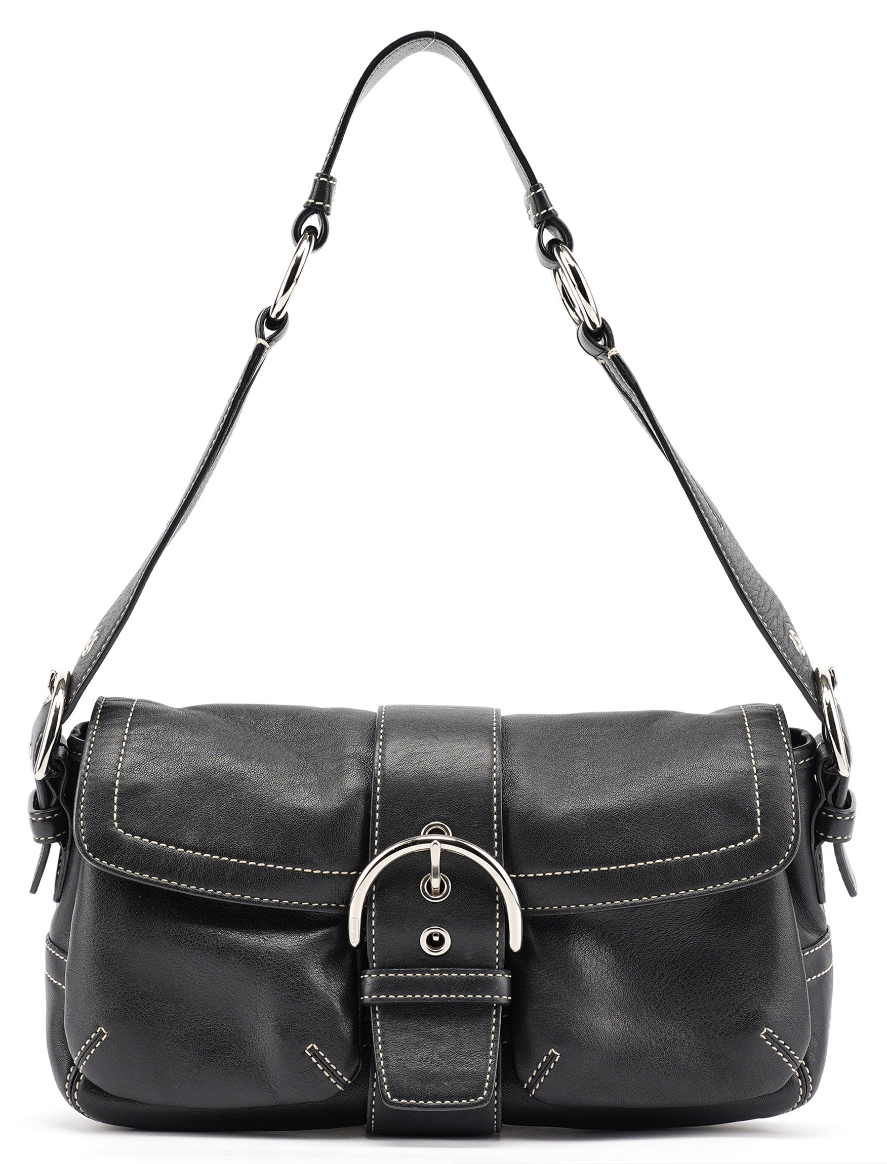 3653 Black Leather Soho Shoulder Bag