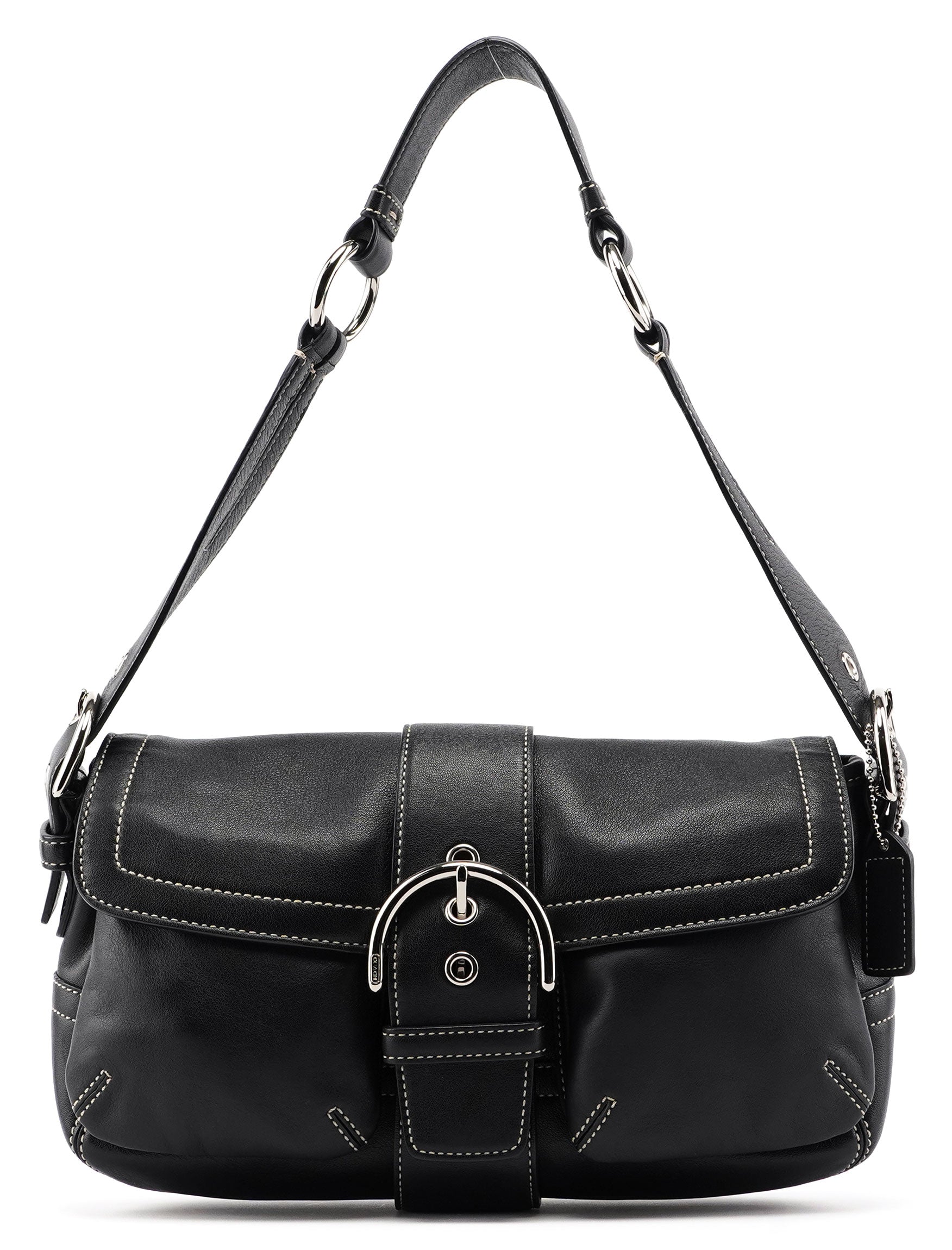 3653 Black Leather Soho Shoulder Bag