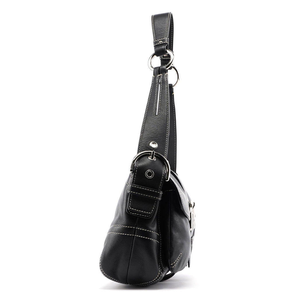 3653 Black Leather Soho Shoulder Bag