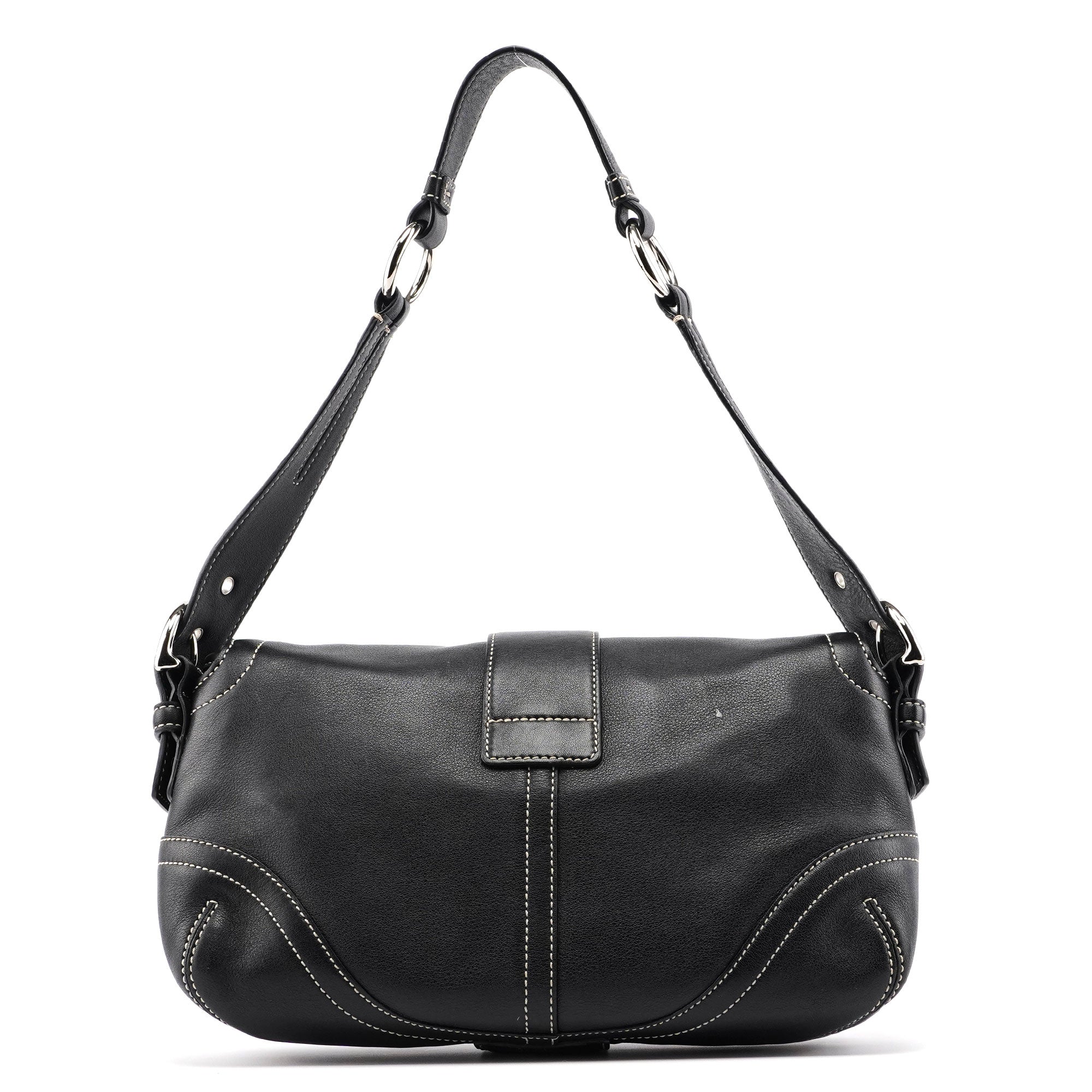 3653 Black Leather Soho Shoulder Bag
