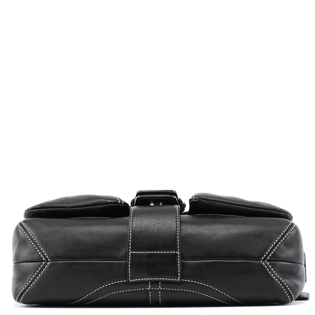 3653 Black Leather Soho Shoulder Bag