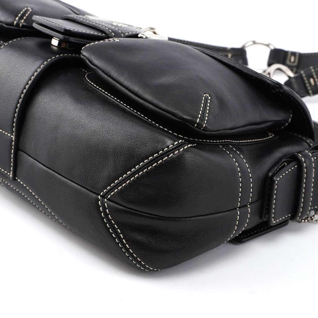 3653 Black Leather Soho Shoulder Bag