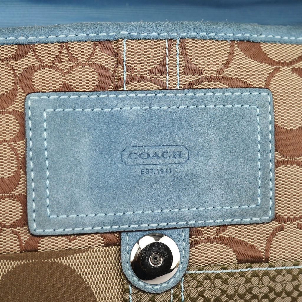 3689 Beige Blue Snakeskin Soho Shoulder Bag