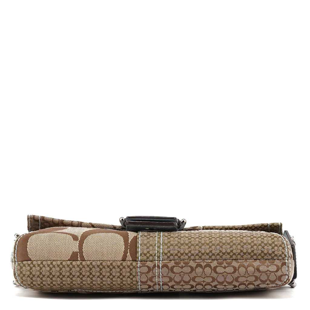 3689 Beige Blue Snakeskin Soho Shoulder Bag