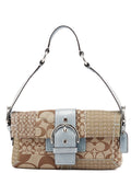 3689 Beige Blue Snakeskin Soho Shoulder Bag