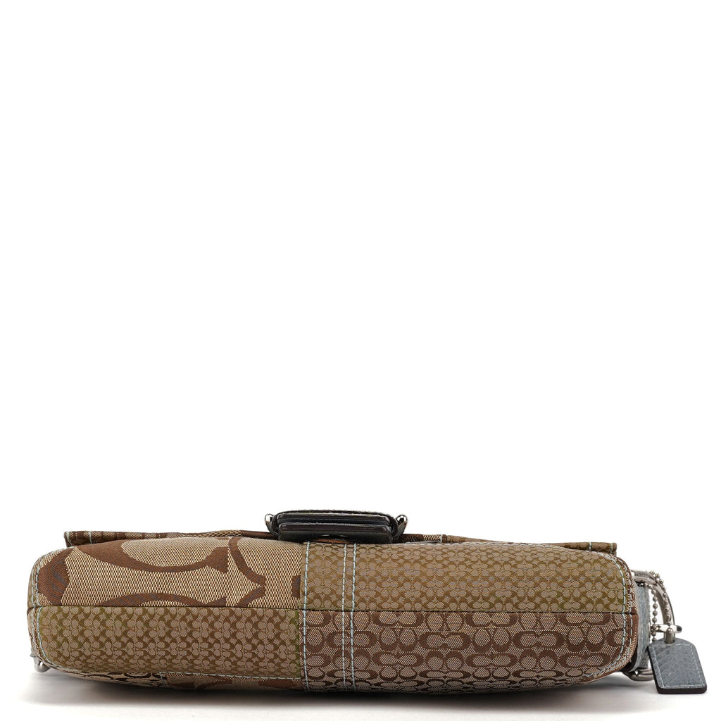 3689 Beige Blue Snakeskin Soho Shoulder Bag