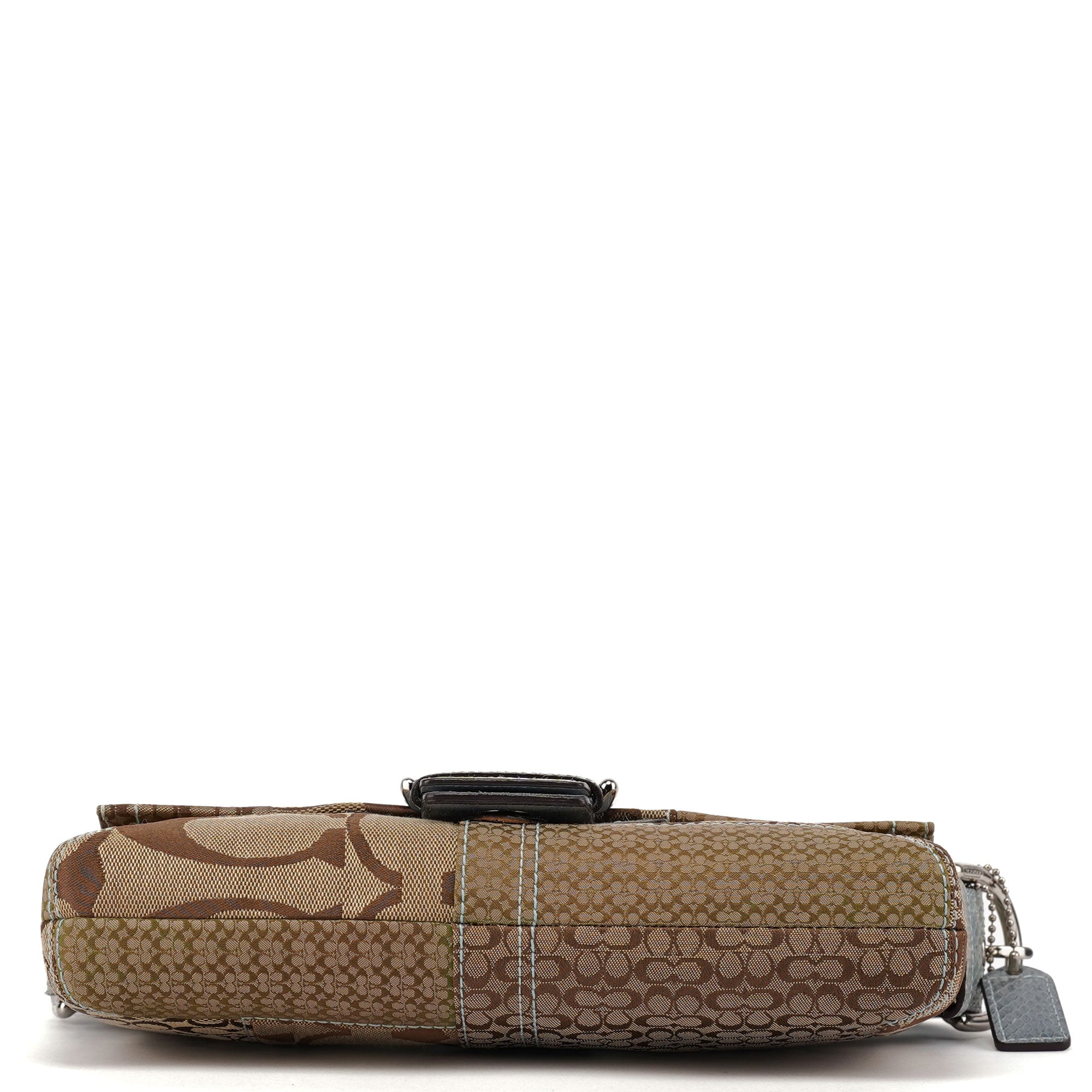 3689 Beige Blue Snakeskin Soho Shoulder Bag