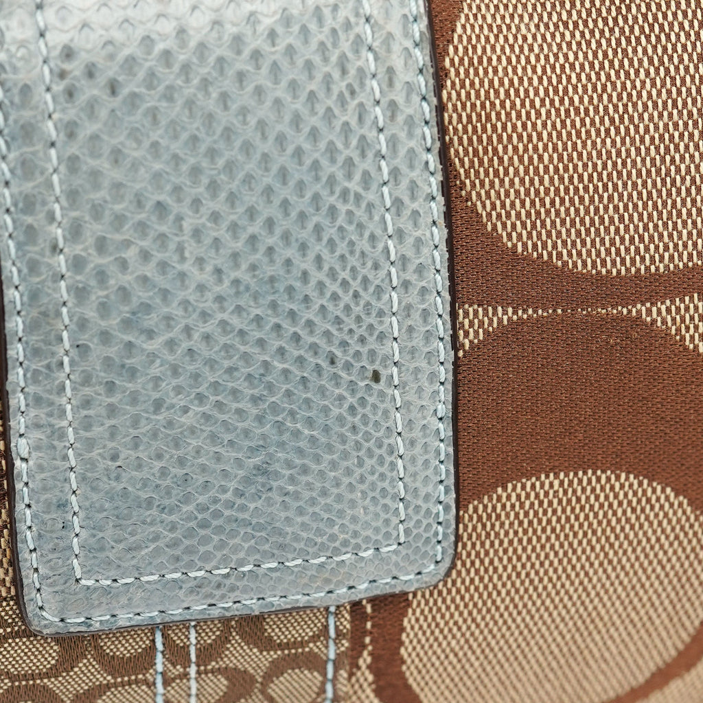 3689 Beige Blue Snakeskin Soho Shoulder Bag
