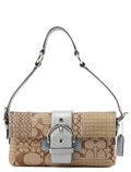 3689 Beige Blue Snakeskin Soho Shoulder Bag