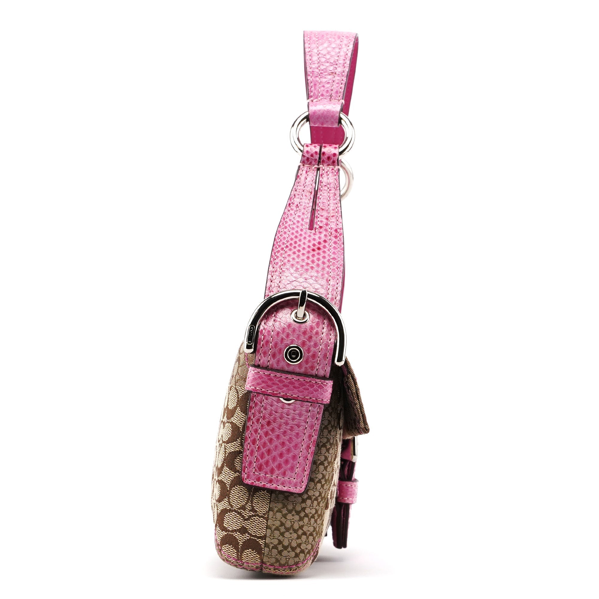3689 Beige Pink Signature C Soho Shoulder Bag