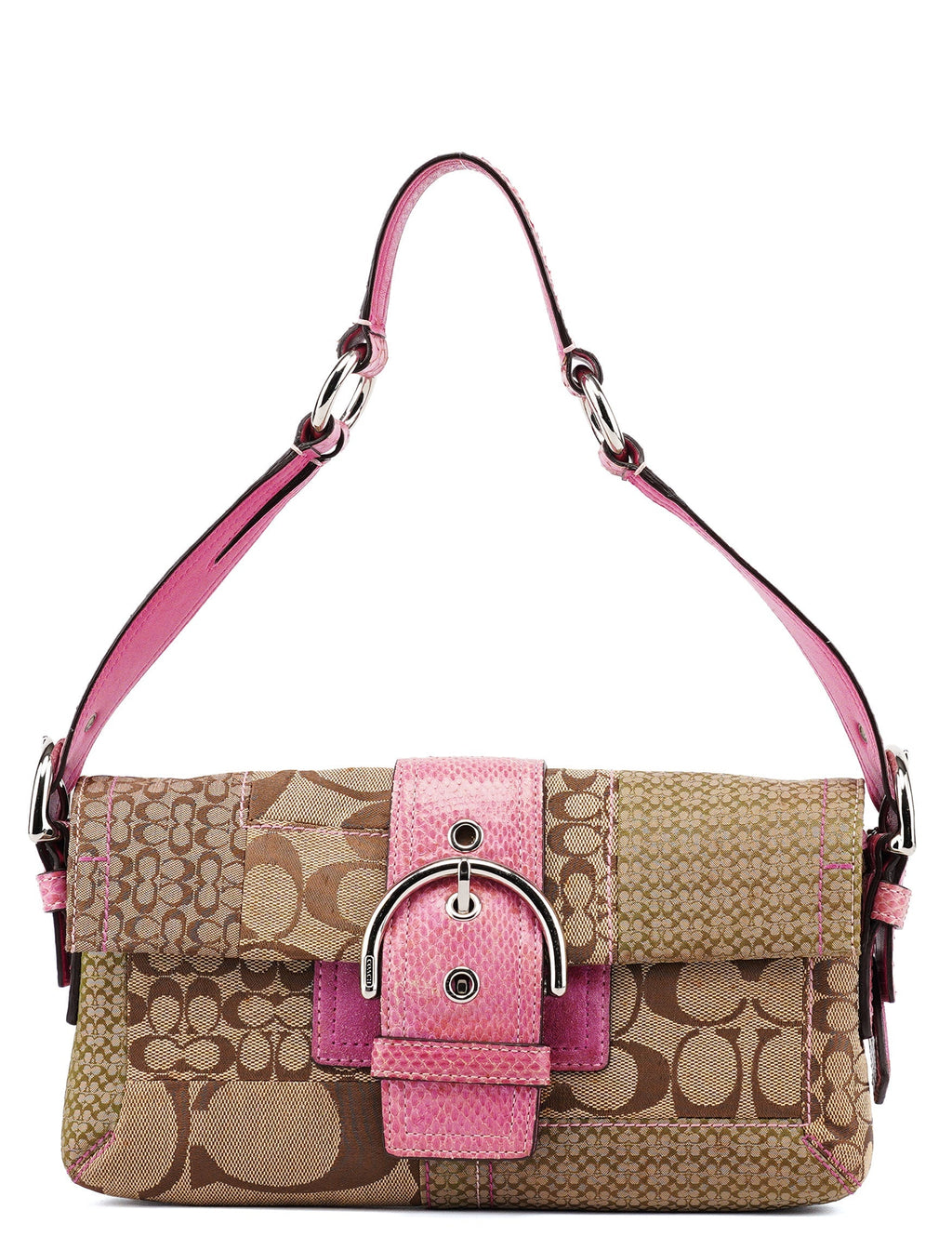 3689 Beige Pink Signature C Soho Shoulder Bag